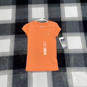 Girls orange polo tee size 6 brand new